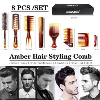 Beard Oil Comb Men Hairdressing Wide Teeth Comb 8Pcs/Set Amber Large Tooth Detangling Curly Hair Comb Back Head Styling
Beard Oil Comb Men Hairdressing Wide Teeth Comb 8Pcs/Set Amber Large Tooth Detangling Curly Hair Comb Back Head Styling
