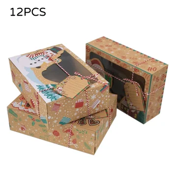 12pcs Christmas Cookie Boxes Bakery Gift Boxes European New Style Kraft Paper Box Kraft Paper Large Christmas Candy Box
12pcs Christmas Cookie Boxes Bakery Gift Boxes European New Style Kraft Paper Box Kraft Paper Large Christmas Candy Box