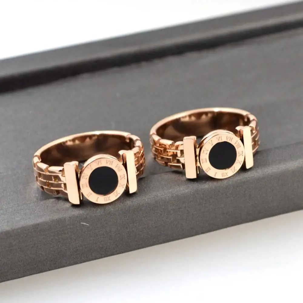 KNOCK Hot Rings Woman Rings Stainless Steel Black Roman Numerals Rings Rose Gold Color Hollow Out Rings Fashion Jewelry 
KNOCK Hot Rings Woman Rings Stainless Steel Black Roman Numerals Rings Rose Gold Color Hollow Out Rings Fashion Jewelry