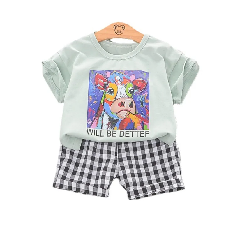 Summer Fashion Kids Girls Clothes Children Boys Cartoon T Shirt Lattice Shorts 2Pcs/sets Baby Infant Clothing Toddler Tracksuit
Summer Fashion Kids Girls Clothes Children Boys Cartoon T Shirt Lattice Shorts 2Pcs/sets Baby Infant Clothing Toddler Tracksuit