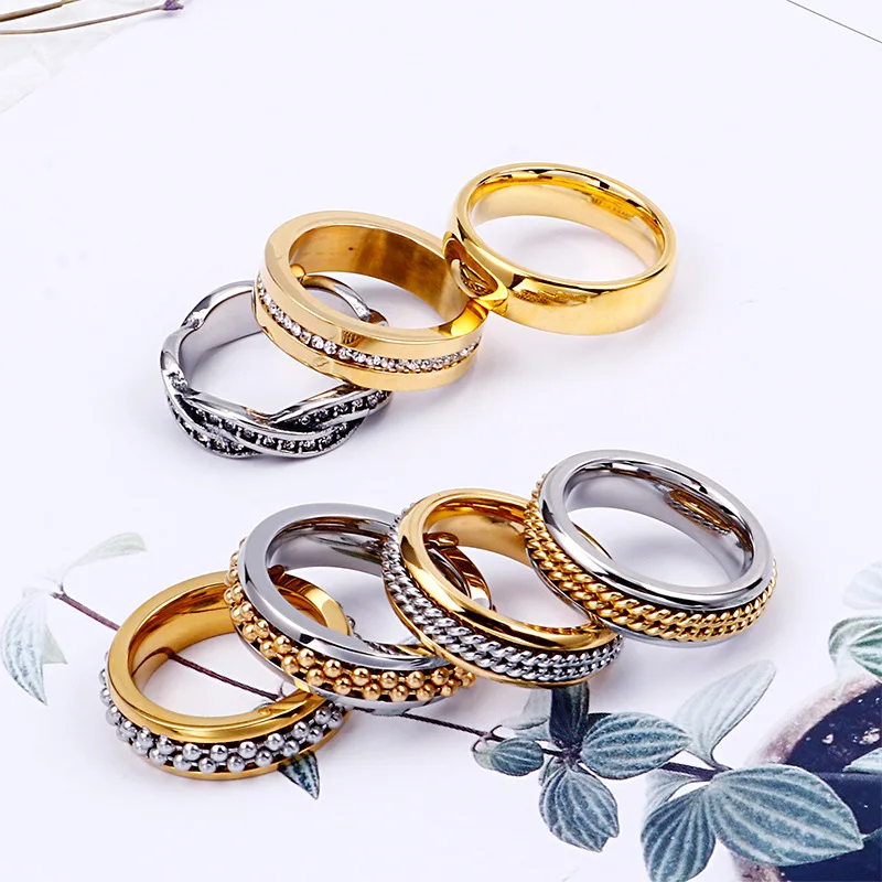 Women Hip-hop Popular Rings Chain Design Gold Color Cool Couple Jewelry Suitable for Daily Collocation
Women Hip-hop Popular Rings Chain Design Gold Color Cool Couple Jewelry Suitable for Daily Collocation