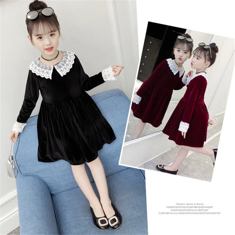Children's Wear 2019 New Fashion Korean Version Girls Spring Autumn Dresses Gold Velvet Vintage Lace Princess Dress
Children's Wear 2019 New Fashion Korean Version Girls Spring Autumn Dresses Gold Velvet Vintage Lace Princess Dress