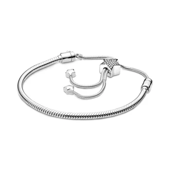 2019 NEW 100% 925 Sterling Silver Moments Pave Star and Snake Chain Sliding Bracelet Fit Women Original Fashion DIY Jewelry Gift
2019 NEW 100% 925 Sterling Silver Moments Pave Star and Snake Chain Sliding Bracelet Fit Women Original Fashion DIY Jewelry Gift