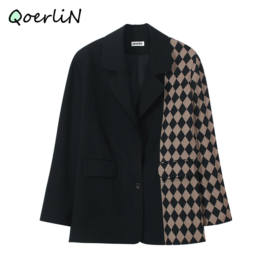 Original Black Blazer Womens Elegant Stitching Suit Jacket Female 2020 New Plaid Suit Jacket Autumn Winter OL Office Blazer Coat
Original Black Blazer Womens Elegant Stitching Suit Jacket Female 2020 New Plaid Suit Jacket Autumn Winter OL Office Blazer Coat