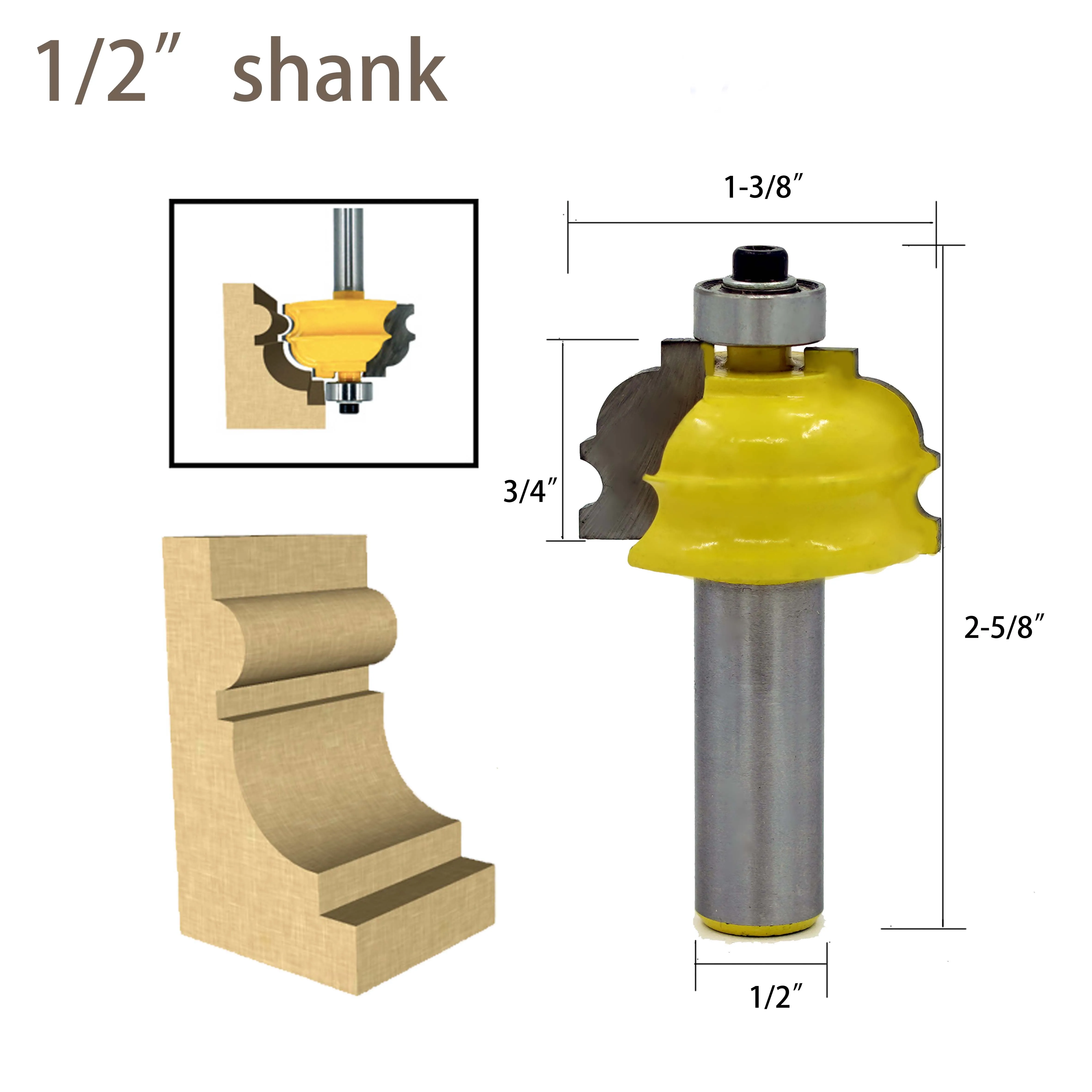 1pc 1/2" Shank Special Architectural Handrail Molding Router Bit Woodworking Cutter Milling for Wood Bit Face Mill
1pc 1/2" Shank Special Architectural Handrail Molding Router Bit Woodworking Cutter Milling for Wood Bit Face Mill