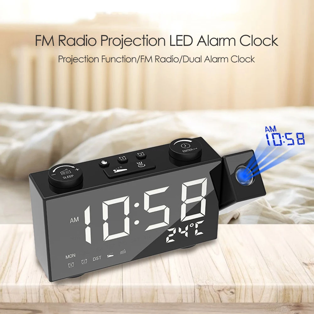 LED Digital Alarm Clock Projection Clock with Snooze Thermometer 87.5-108 MHz FM Radio Desk Table Clock USB/Batterys Power
LED Digital Alarm Clock Projection Clock with Snooze Thermometer 87.5-108 MHz FM Radio Desk Table Clock USB/Batterys Power