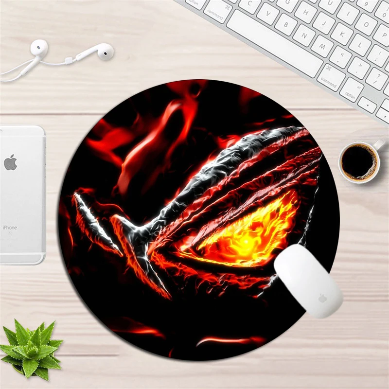 Cool Asus Eye Round Gaming Mousepad Gamer Otaku Durable Computer Mouse pad Rubber Locking Edge Non-Skid Office Notebook Mat | Компьютеры и