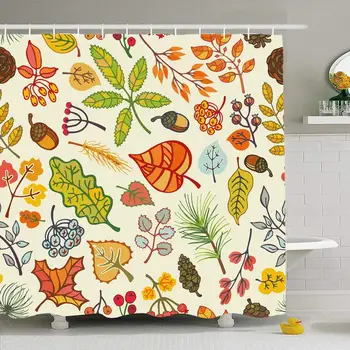 Shower Curtain Set with Hooks 72x78 Autumn Patterncolored Leaves Spruce Set Maple Colored Berriespine Branchesspruce Nature
Shower Curtain Set with Hooks 72x78 Autumn Patterncolored Leaves Spruce Set Maple Colored Berriespine Branchesspruce Nature