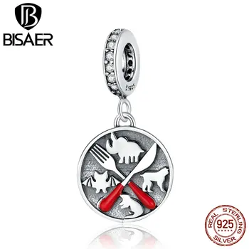 BISAER Charms 925 Sterling Silver Protect the Animals Pendant Red Knife and Fork Bead for Original Bracelets DIY Jewelry ECC1588
BISAER Charms 925 Sterling Silver Protect the Animals Pendant Red Knife and Fork Bead for Original Bracelets DIY Jewelry ECC1588