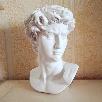

David Head Portraits Bust Mini Gypsum Statue Michelangelo Buonarroti Sculpture Home Decoration Art&Craft Sketch Practice