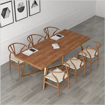 Creative conference table and chair combination simple modern solid wood rectangular desk studio staff to discuss conference tab
Creative conference table and chair combination simple modern solid wood rectangular desk studio staff to discuss conference tab