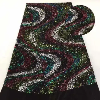 5 yard Velvet Lace Fabric With Sequins Nigerian French Velvet Lace Fabric High Quality Sequined Velvet For Wedding Dress FR-1122 
5 yard Velvet Lace Fabric With Sequins Nigerian French Velvet Lace Fabric High Quality Sequined Velvet For Wedding Dress FR-1122