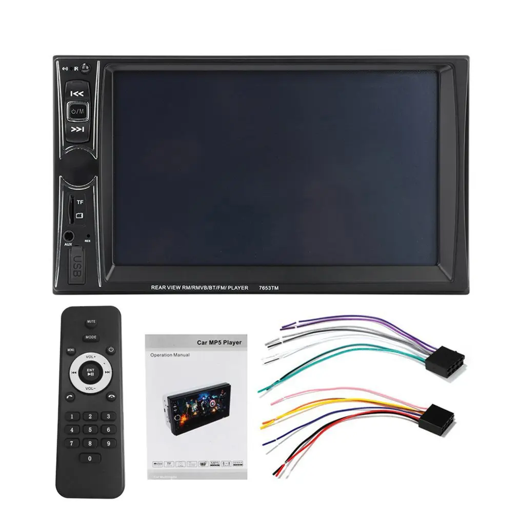 7653TM 7" HD 2DIN Backlight Touch Car Radio FM Stereo MP5 MP3 Player with Mirror-Link Function Support TF AUX
7653TM 7" HD 2DIN Backlight Touch Car Radio FM Stereo MP5 MP3 Player with Mirror-Link Function Support TF AUX