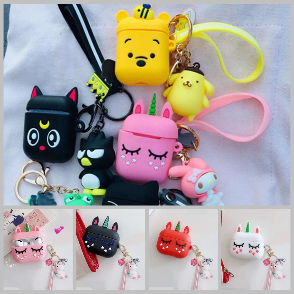 For airpods 2 airpods Pro Case Cute Cartoon with key ring accessories Protective silicon case For air pods Earphone Cover
For airpods 2 airpods Pro Case Cute Cartoon with key ring accessories Protective silicon case For air pods Earphone Cover