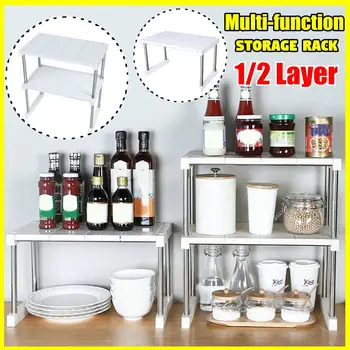 Adjustable 1/2 Layer Multi-function Shelf Detachable Rack Kitchen Tableware Shelves Home Bathroom Storage Rack Holder
Adjustable 1/2 Layer Multi-function Shelf Detachable Rack Kitchen Tableware Shelves Home Bathroom Storage Rack Holder