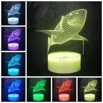 Luster Home Bedroom Decor Gift Animal Shark Fierce Creative 7 Color Illusion Night Light 3D LED Optical Flash Baby Sleep Bulb
Luster Home Bedroom Decor Gift Animal Shark Fierce Creative 7 Color Illusion Night Light 3D LED Optical Flash Baby Sleep Bulb
