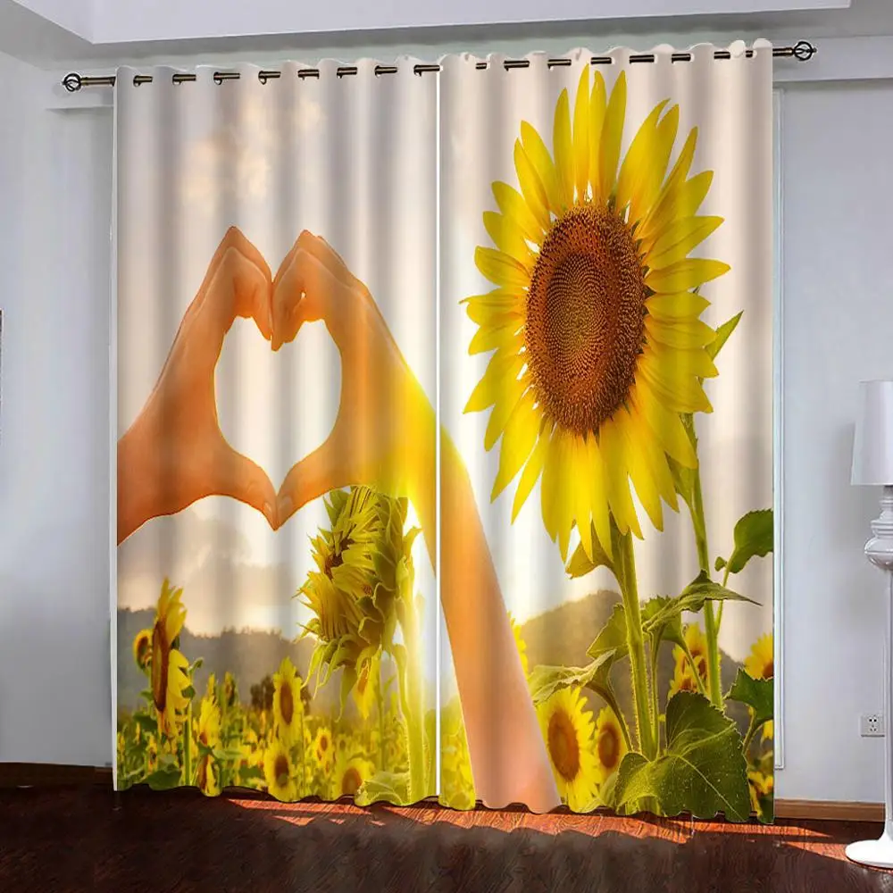 3D затемняющие шторы Love sunflower s для гостиной офиса спальни интерьера оконные Декор