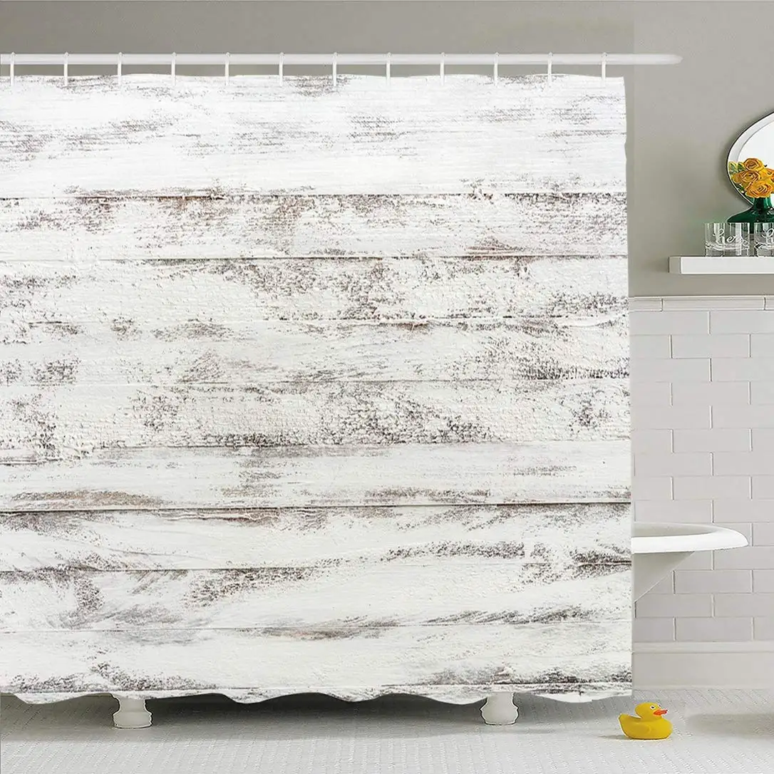 Shower Curtain Set with Hooks 72x72 Board Wood Pattern Wooden Antique White Hipster Textures Weathering Textured Backdrop
Shower Curtain Set with Hooks 72x72 Board Wood Pattern Wooden Antique White Hipster Textures Weathering Textured Backdrop