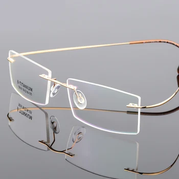 Memory Titanium Flexible Rimless Eyeglasses Lightweight Optical Glasses Frame Computer Spectacle Frame Clear Lens 5018
Memory Titanium Flexible Rimless Eyeglasses Lightweight Optical Glasses Frame Computer Spectacle Frame Clear Lens 5018