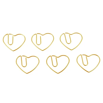 100 Pieces Love Heart Shaped Small Paper Clips Bookmark Clips for Office School Home Metal Paper Clips Golden
100 Pieces Love Heart Shaped Small Paper Clips Bookmark Clips for Office School Home Metal Paper Clips Golden