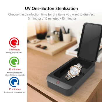 X2 UV Sterilizer Box Mouth Mask Jewelry Phone Toothbrush Watch Cleaner Personal Sanitizer Disinfector Case for 6-inch Items
X2 UV Sterilizer Box Mouth Mask Jewelry Phone Toothbrush Watch Cleaner Personal Sanitizer Disinfector Case for 6-inch Items