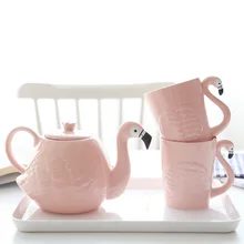 Чайный набор с розовым фламинго креативная мультяшная