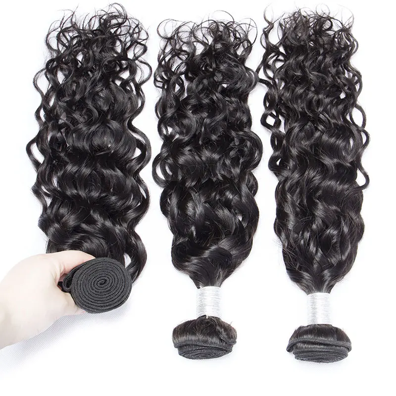  Hair Brazilian durable Water Wave Bundles with Closure 100 Remy Human Hair Bundles With 4*4 Closure 