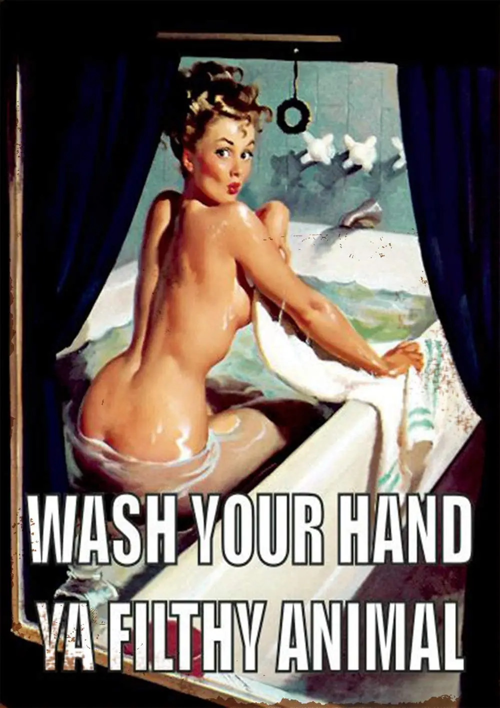 Losea Pin Up Girl Bathroom Wash Your Hands Ya Filthy Animal Rustic Metal Wall Art Sign for Home Decor Decorative Wall Sign,12x8
Losea Pin Up Girl Bathroom Wash Your Hands Ya Filthy Animal Rustic Metal Wall Art Sign for Home Decor Decorative Wall Sign,12x8