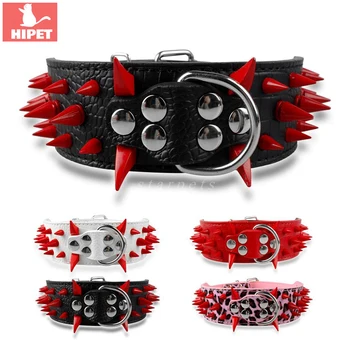 High Quality 2" Width PU Leather Big Dog Collar with Black Sharp Spikes Studded Personalized Adjustable Pet Large Dogs Collars
High Quality 2" Width PU Leather Big Dog Collar with Black Sharp Spikes Studded Personalized Adjustable Pet Large Dogs Collars