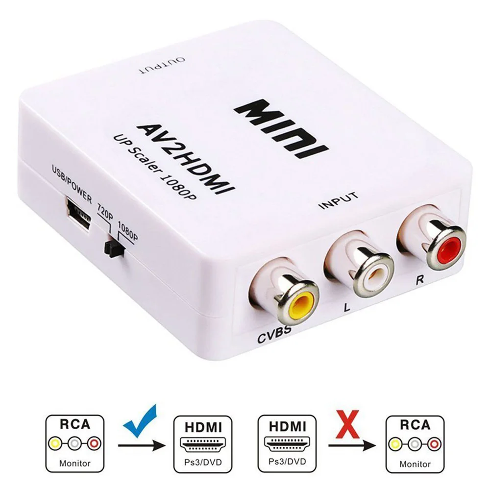 2020 Hot Sale High Quality Mini Portable RCA AV To HDMI Adapter Composite AV2HDMI Converter 1080P HDTV DVD
2020 Hot Sale High Quality Mini Portable RCA AV To HDMI Adapter Composite AV2HDMI Converter 1080P HDTV DVD