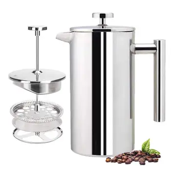 French Stainless Steel Press Coffee Machine Double Wall With 2 Level High-quality Filtration 350/600/800/1000/1200 Ml
French Stainless Steel Press Coffee Machine Double Wall With 2 Level High-quality Filtration 350/600/800/1000/1200 Ml