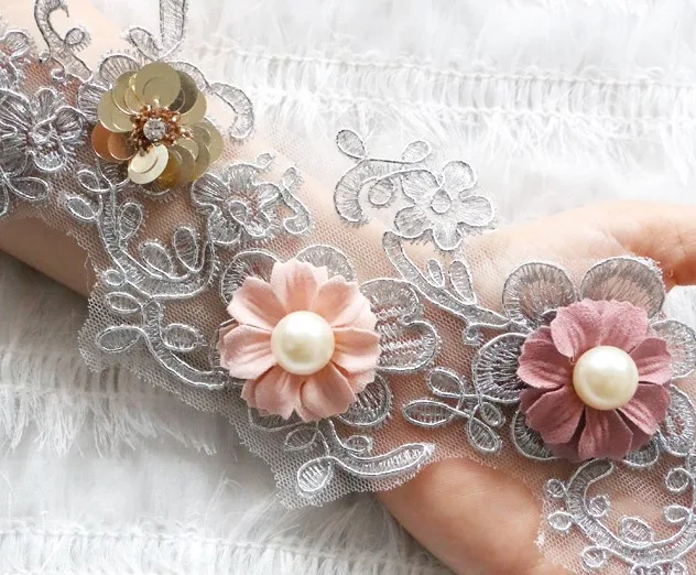 3D Flower Sequins Lace Applique Trim For Clothes Evening Skirt Embroidery Pearl Patches Stage Costume Sewing Accessories
3D Flower Sequins Lace Applique Trim For Clothes Evening Skirt Embroidery Pearl Patches Stage Costume Sewing Accessories
