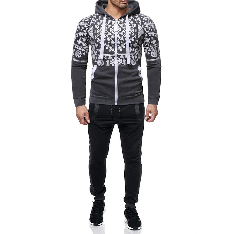 2019 Autumn And Winter New Style Ethnic-Style Printed Men Casual Slim Fit Zipper Hoodie Set Tz05 
2019 Autumn And Winter New Style Ethnic-Style Printed Men Casual Slim Fit Zipper Hoodie Set Tz05