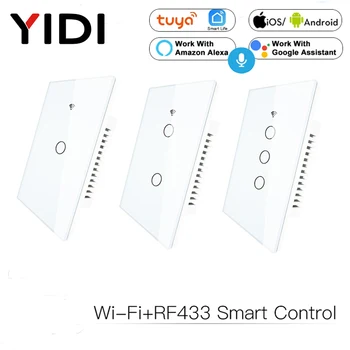 1/2/3 Gang WiFi Smart Wall Light Switch Glass Panel RF433 WiFi Smart Life Tuya APP Remote Control Works With Alexa Google Home
1/2/3 Gang WiFi Smart Wall Light Switch Glass Panel RF433 WiFi Smart Life Tuya APP Remote Control Works With Alexa Google Home