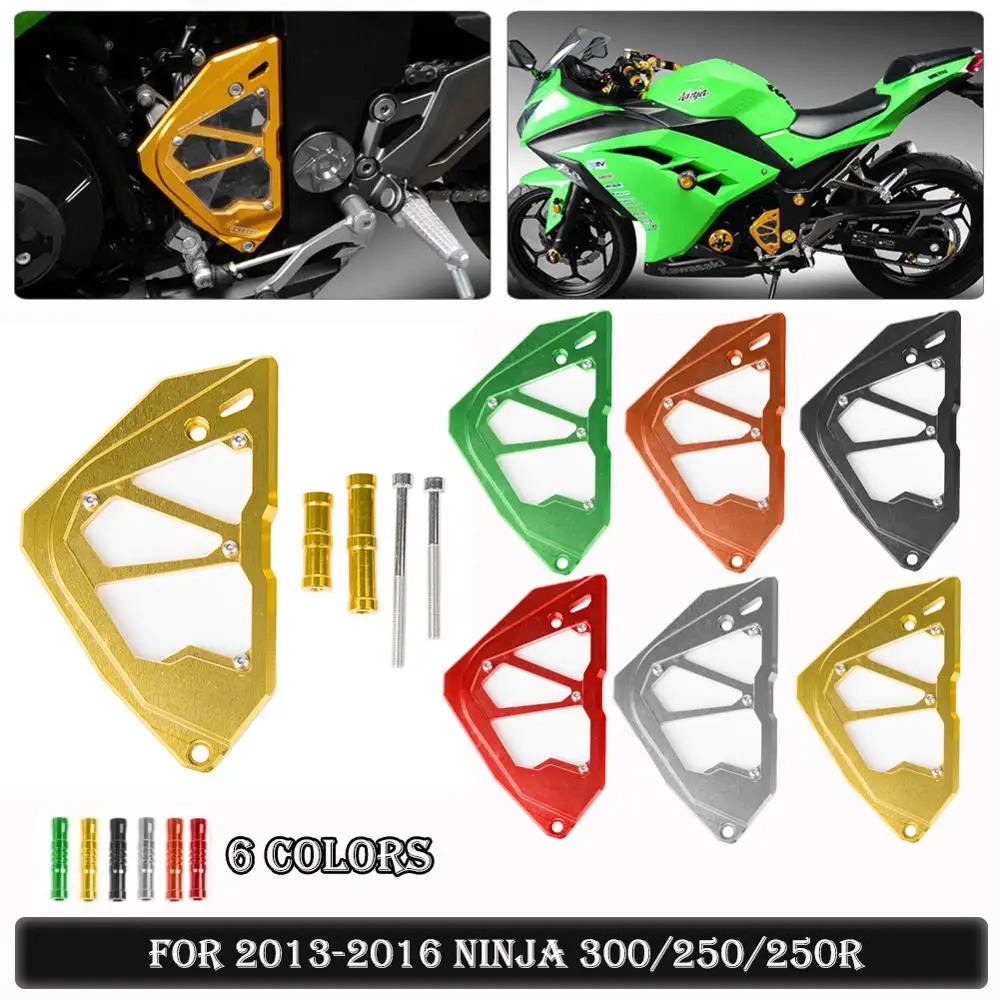 Фото Rear Front Sprocket Chain Guard Cover Frame Sliders for 2013 2014 2015 2016 Kawasaki Ninja 250 250R 300 Ninja250 Ninja300 Parts |