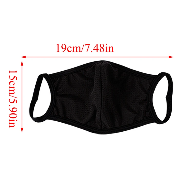 Black Ice Silk Quick-drying Breathable Outdoor Masks For Men Women Spring Summer Solid Color Face Cover Mouth Masks