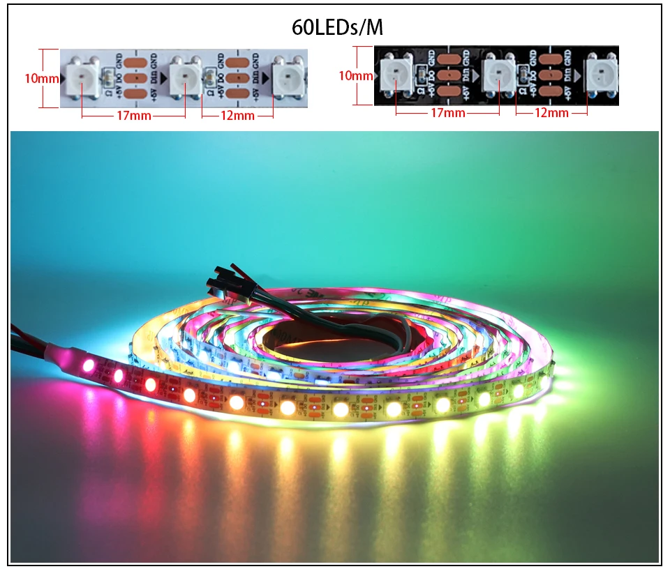 Generic RGB WS2812B WS2812 Led Strip Light SP110E Bluetooth Led