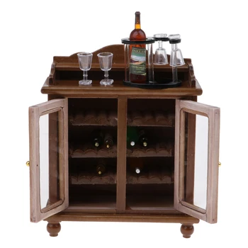 1/12 Dollhouse Miniature Wooden Wine Cabinet & Wine Rack & Cups Model Set Rooms Accessories Brown
1/12 Dollhouse Miniature Wooden Wine Cabinet & Wine Rack & Cups Model Set Rooms Accessories Brown