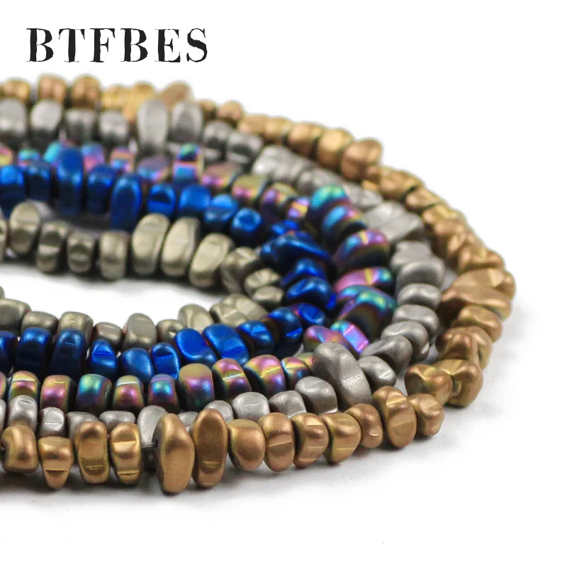 BTFBES Polish Matte Irregular Hematite Gravel Natural Stone Spacer Loose Bead For Jewelry Making DIY Bracelets Accessories 4-8mm
BTFBES Polish Matte Irregular Hematite Gravel Natural Stone Spacer Loose Bead For Jewelry Making DIY Bracelets Accessories 4-8mm