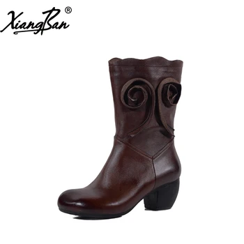 2019 Spring Autumn Women Boots Mid-calf Thick Heel Fall Winter Woman Shoes Soft Leather Xiangban
2019 Spring Autumn Women Boots Mid-calf Thick Heel Fall Winter Woman Shoes Soft Leather Xiangban