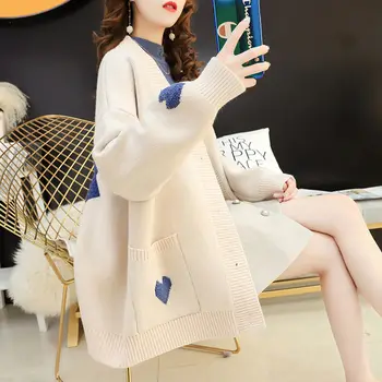 2020 new women's cardigan autumn and winter solid color long-sleeved love pattern embroidered buttons loose casual
2020 new women's cardigan autumn and winter solid color long-sleeved love pattern embroidered buttons loose casual