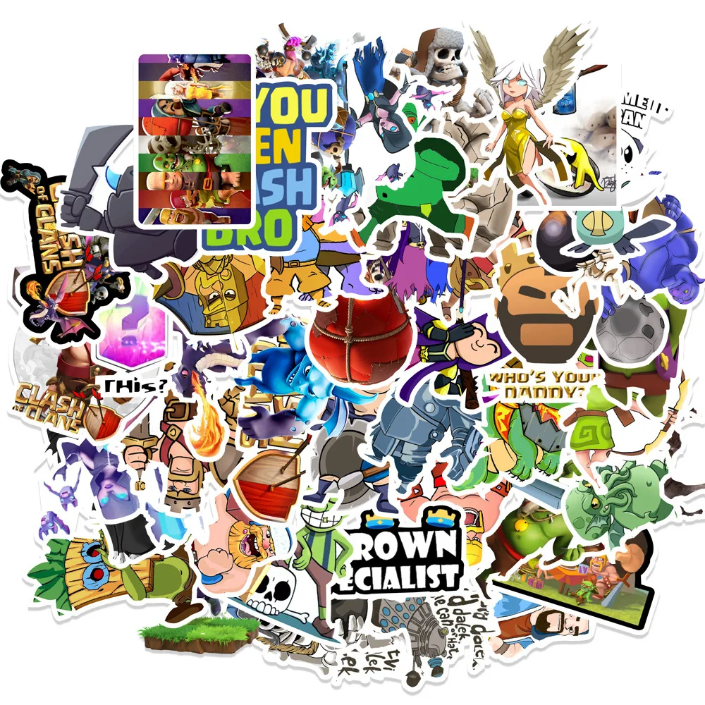 50Pcs DIY Skate Stickers Brand Waterproof PVC Mixed Cartoon Clash of Clan Children Toy Vsco Sticker for Bike Motorcycle Laplop
50Pcs DIY Skate Stickers Brand Waterproof PVC Mixed Cartoon Clash of Clan Children Toy Vsco Sticker for Bike Motorcycle Laplop