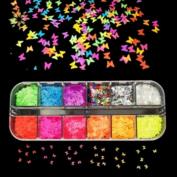 12 Color Fluorescent Butterfly Shape Nail Art Glitter Flakes 3D Colourful Sequins Polish Manicure Nail Decoration K510
12 Color Fluorescent Butterfly Shape Nail Art Glitter Flakes 3D Colourful Sequins Polish Manicure Nail Decoration K510
