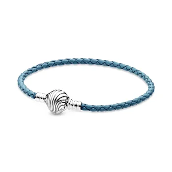 2020 NEW 100% 925 Sterling Silver Moments Seashell Clasp Turquoise Braided Leather Bracelet For Women Original DIY Jewelry Gift
2020 NEW 100% 925 Sterling Silver Moments Seashell Clasp Turquoise Braided Leather Bracelet For Women Original DIY Jewelry Gift