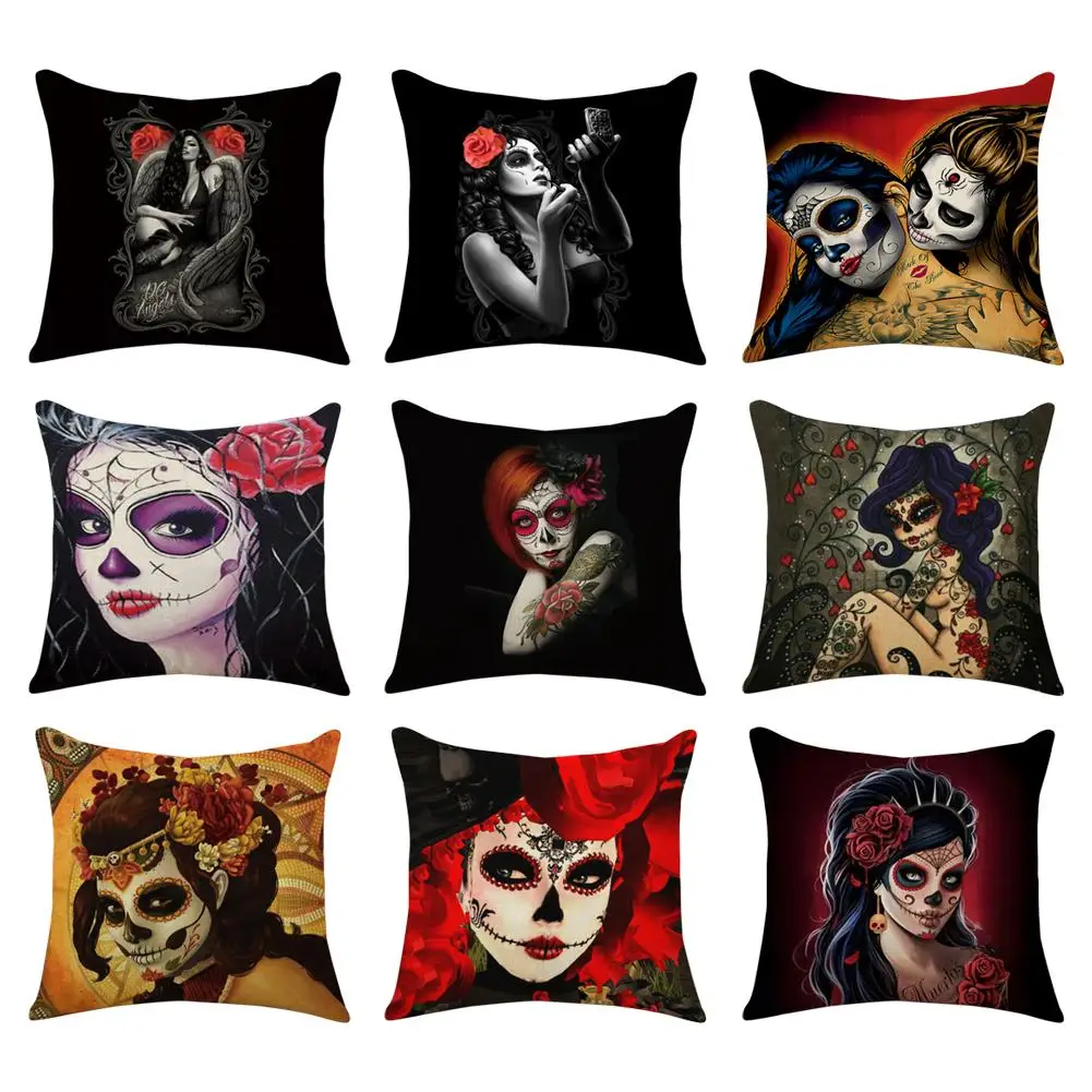 Halloween Horror Cushion Cover Beauty Skeleton Series Linen Pillow Case Car Cover Decorative Pillow Case
Halloween Horror Cushion Cover Beauty Skeleton Series Linen Pillow Case Car Cover Decorative Pillow Case