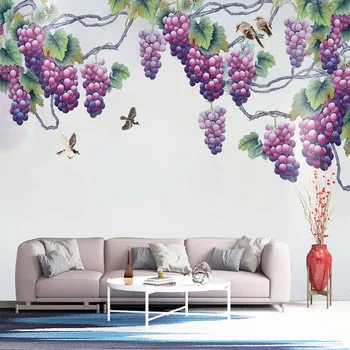 Custom Mural Wallpaper Chinese Style Hand Painted Grape Bird Wall Painting Living Room TV Study Background Wall Papel De Parede
Custom Mural Wallpaper Chinese Style Hand Painted Grape Bird Wall Painting Living Room TV Study Background Wall Papel De Parede