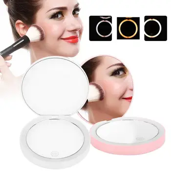 Woman Portable Foldable Double-Sided LED Makeup Mirror Pocket Cosmetic Mirror Magnifier for Face Makeup 
Woman Portable Foldable Double-Sided LED Makeup Mirror Pocket Cosmetic Mirror Magnifier for Face Makeup