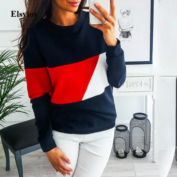 Elsvios Women Patchwork Hoodies Sweatshirt Autumn Winter Long Sleeve Sweatshirt Casual Femme O-Neck Pullover Tops Streetwear XXL 
Elsvios Women Patchwork Hoodies Sweatshirt Autumn Winter Long Sleeve Sweatshirt Casual Femme O-Neck Pullover Tops Streetwear XXL