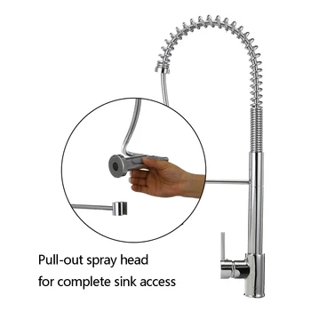 Chrome Spring Kitchen Faucet Pull out Side Sprayer Spout 360 Rotation Single Handle Mixer Tap Sink Faucet Kitchen Faucets
Chrome Spring Kitchen Faucet Pull out Side Sprayer Spout 360 Rotation Single Handle Mixer Tap Sink Faucet Kitchen Faucets