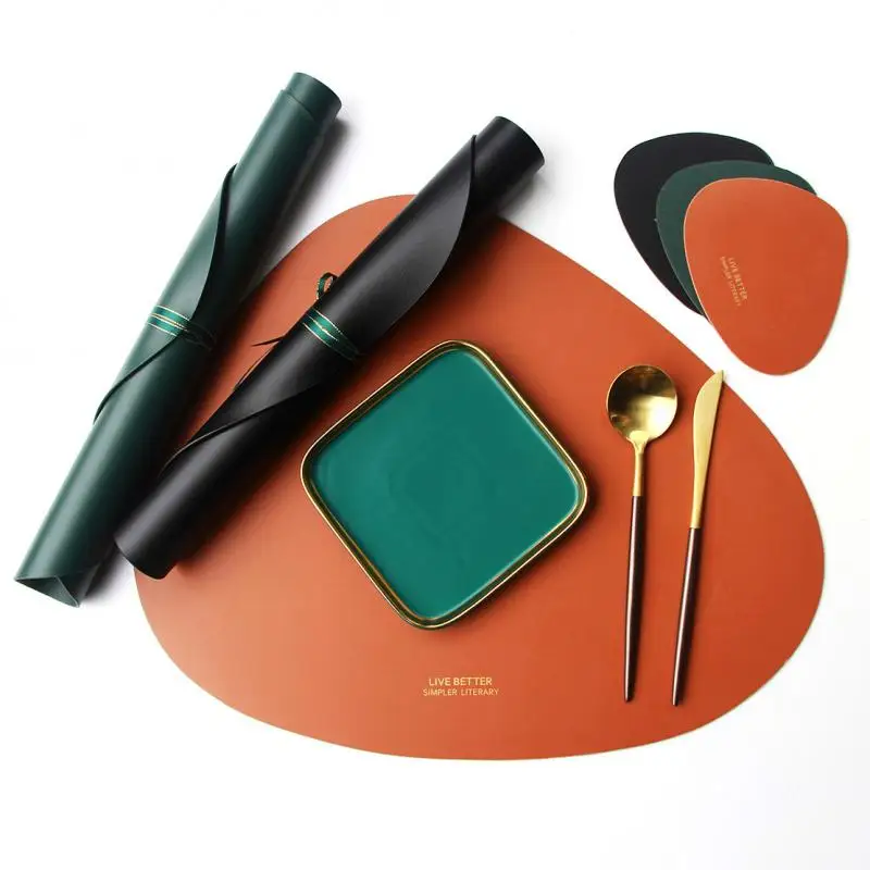 6pcs PU Napkin Fabric Leather New Napkins Decorated Water Drop-shaped Water-proof Table Mat In The Kitchen Table Napkins Round
6pcs PU Napkin Fabric Leather New Napkins Decorated Water Drop-shaped Water-proof Table Mat In The Kitchen Table Napkins Round